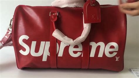 fake supreme duffle bag|supreme crossbody bag men's.